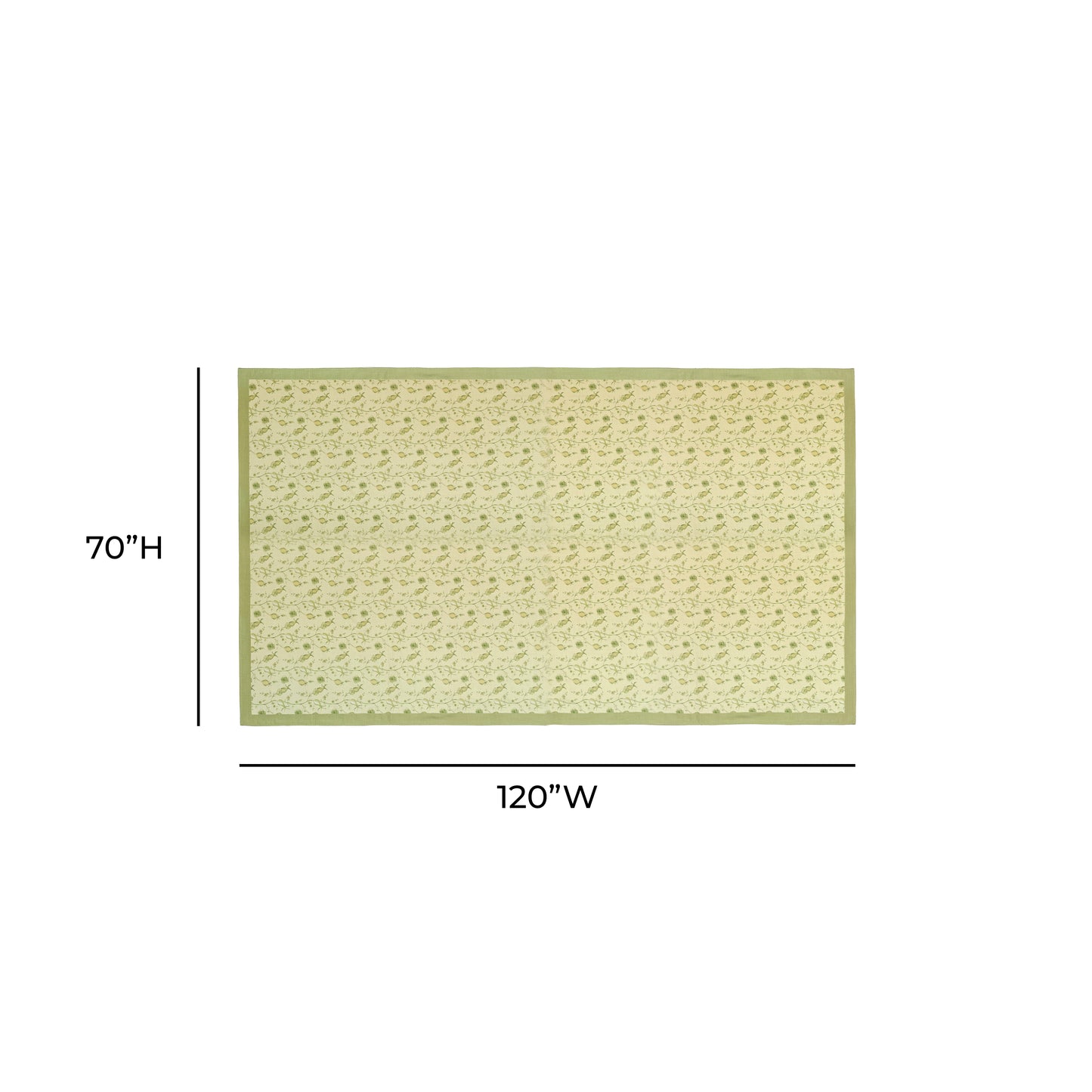 Dolce Natural Cotton Table Cloth - Olive Green / 70