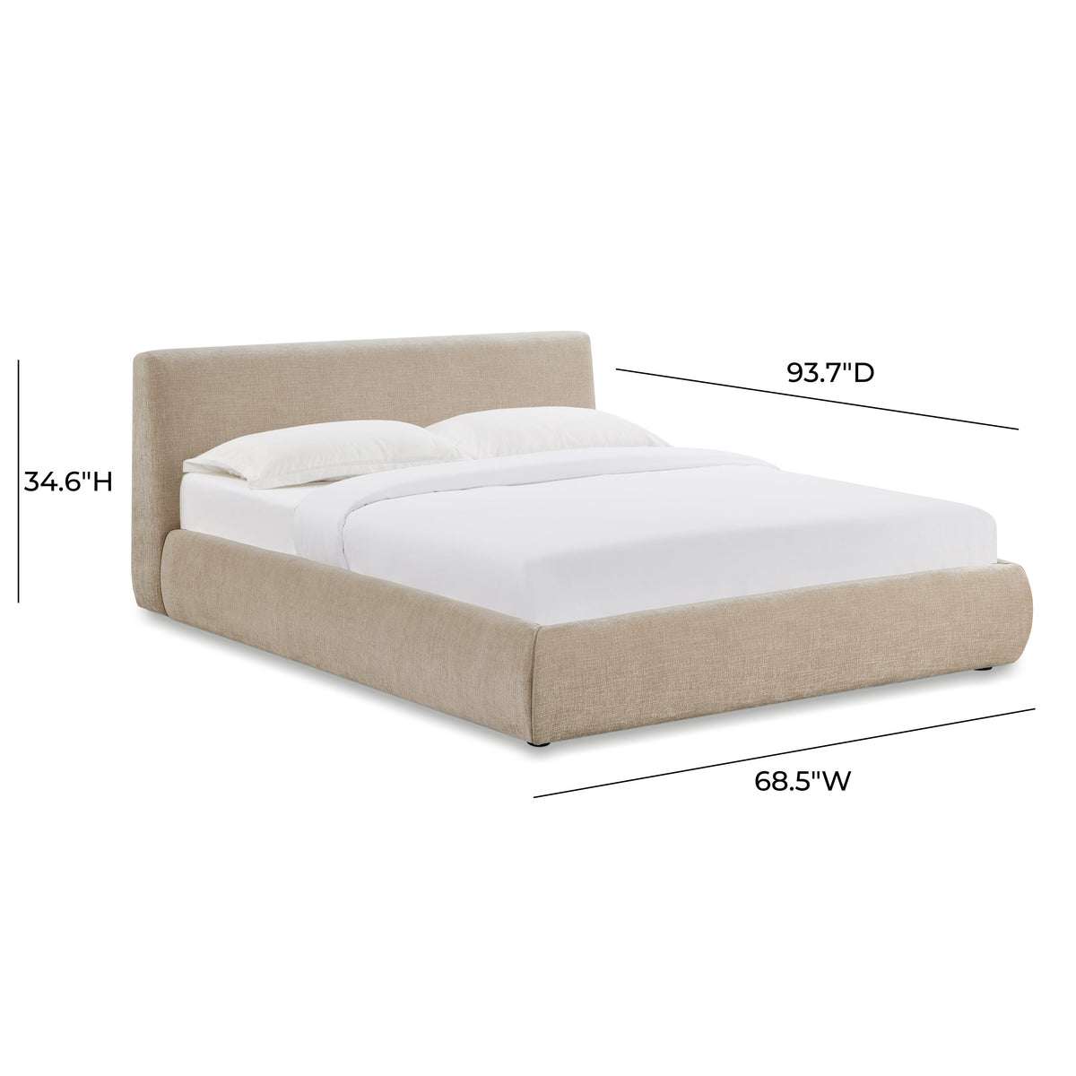 Isla Upholstered Bed - Taupe / Queen - Image 8