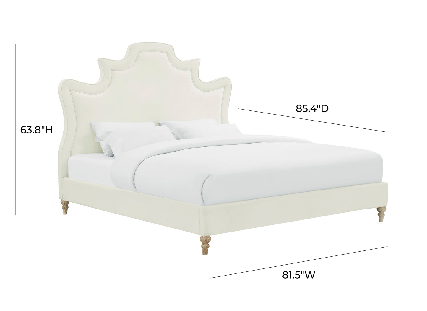Serenity Cream Performance Velvet Bed - King - Image 6