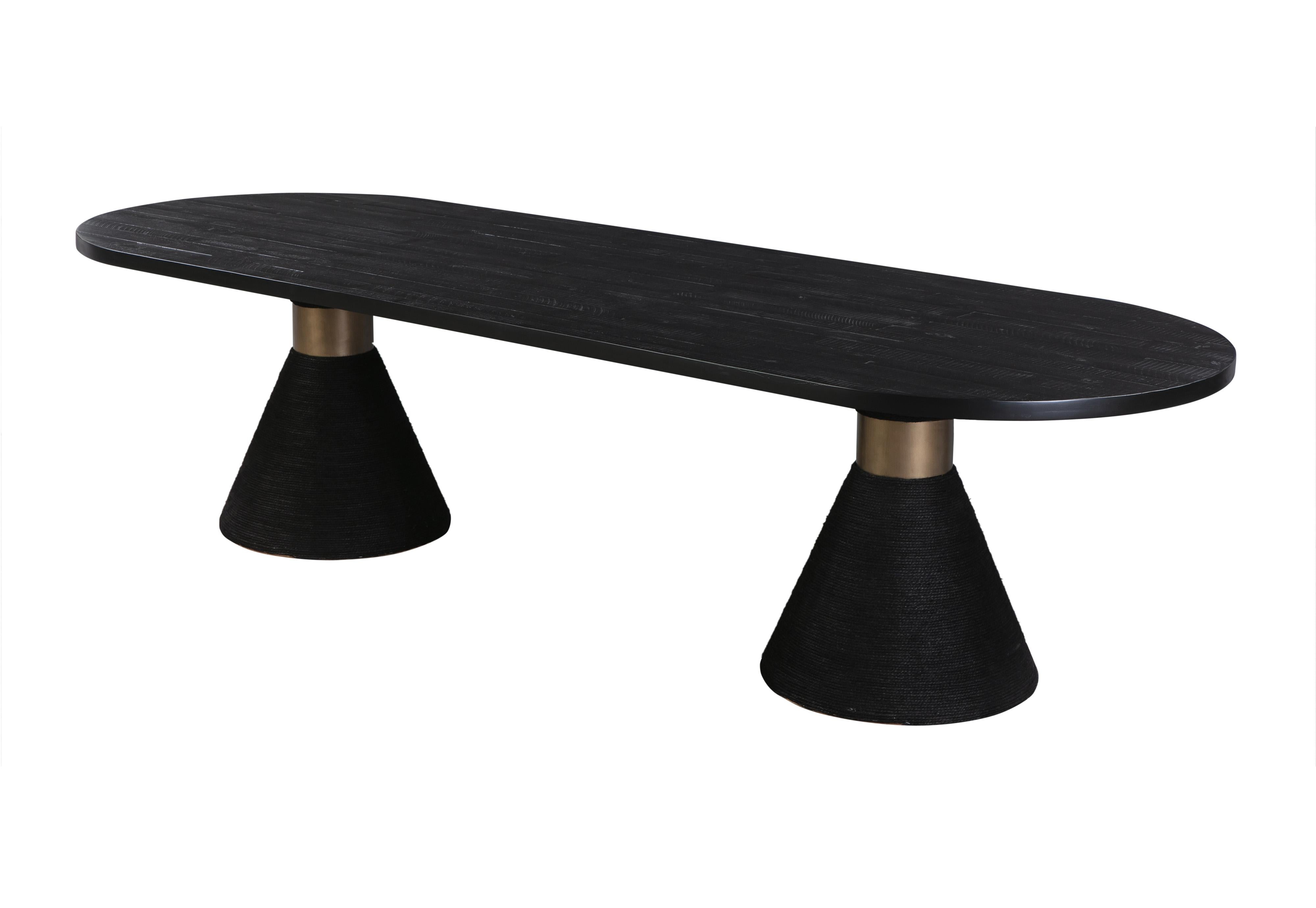 TOV Furniture Rishi Black Rope Oval Table