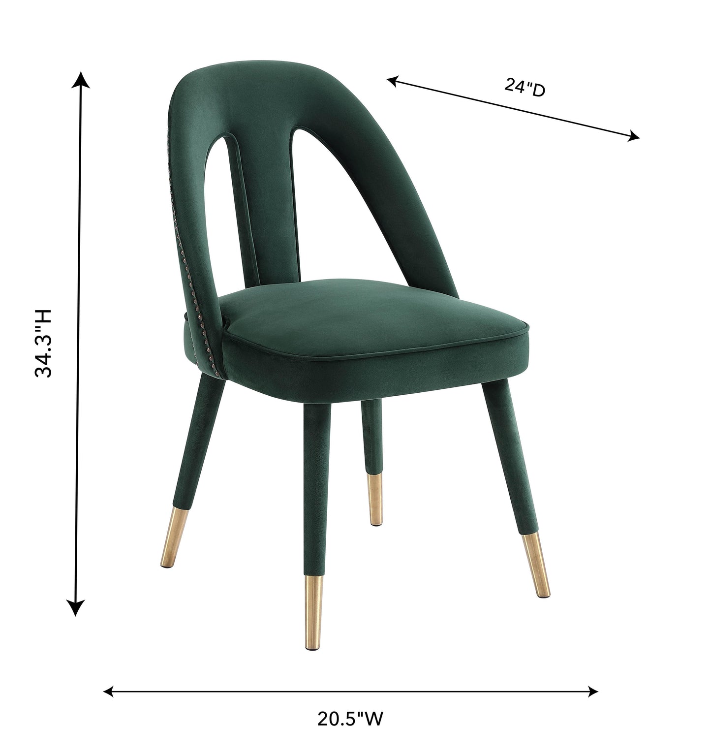 Petra Performance Velvet Dining Chair - Forest Green - Image 7