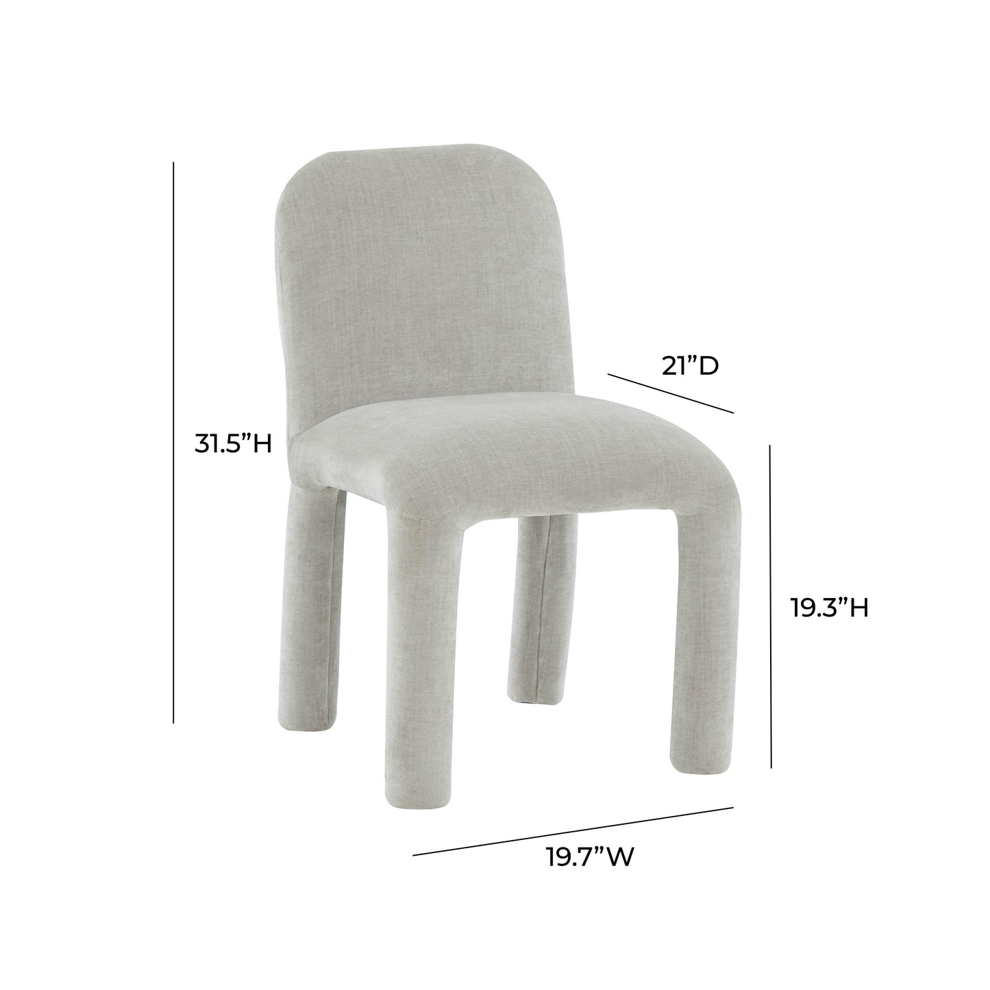 Georgia Performance Chenille Dining Chair - Light Grey - Image 8
