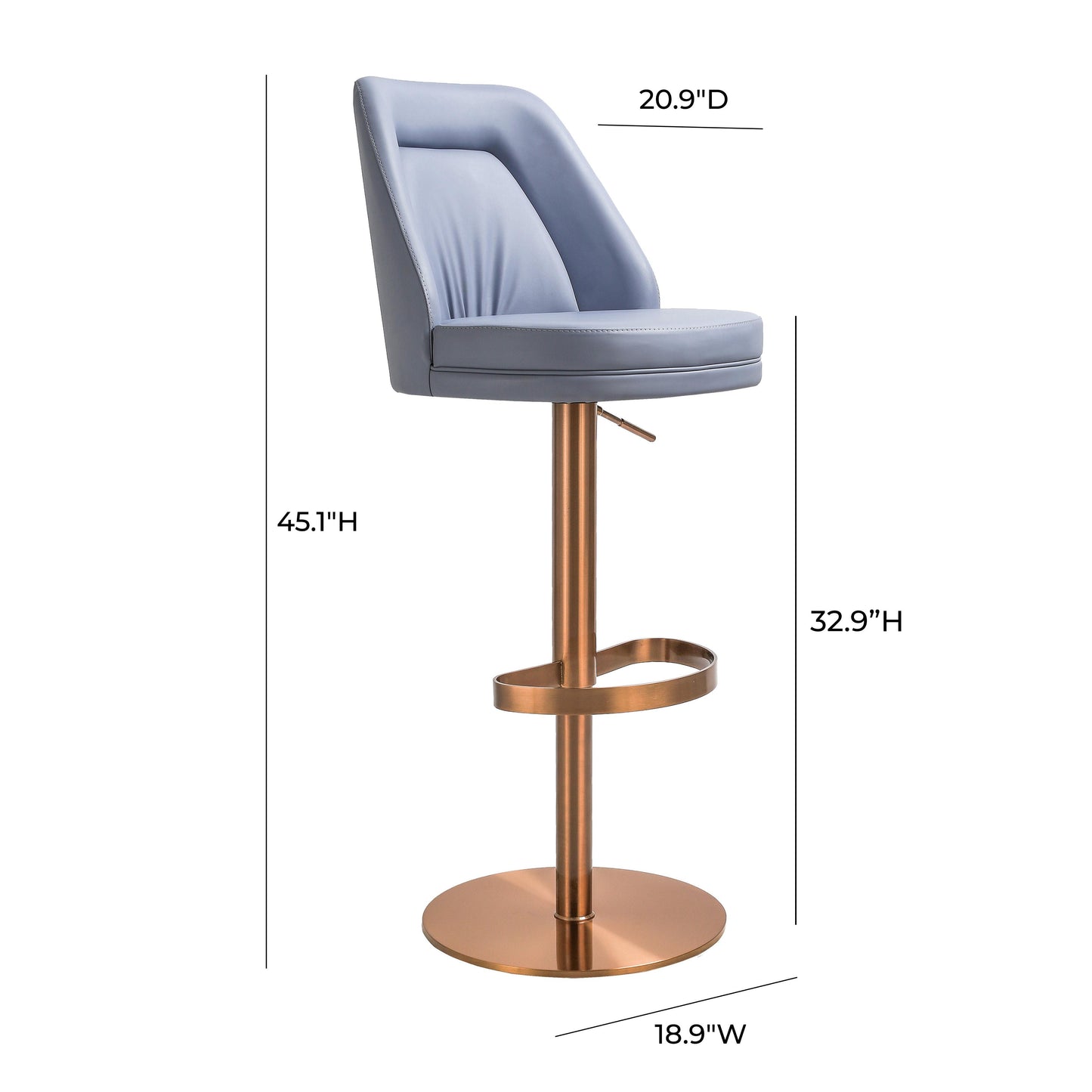 Maven Performance Vegan Leather Adjustable Swivel Stool - Lavender - Image 7