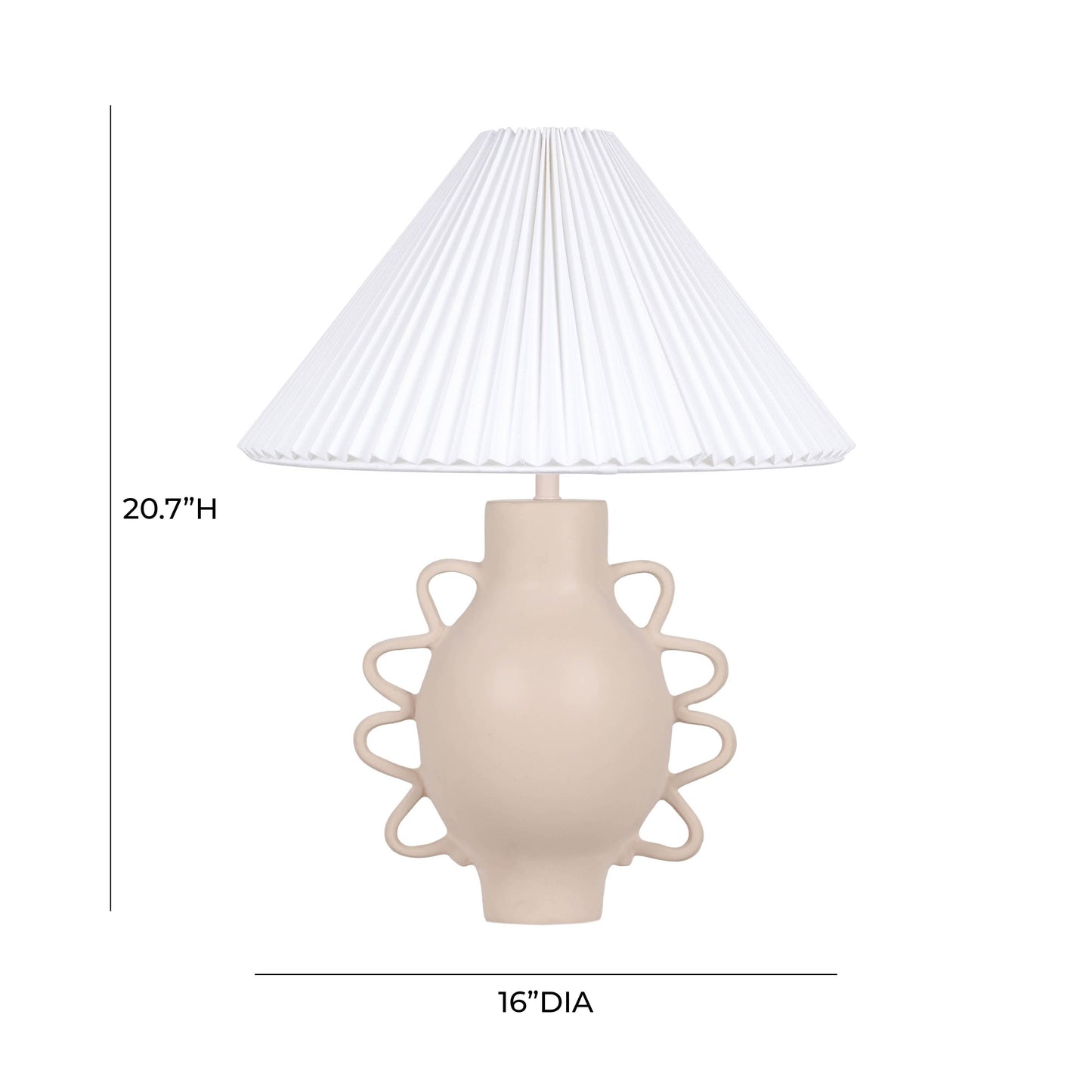 Hazza Pleated Table Lamp - Cream - Image 6