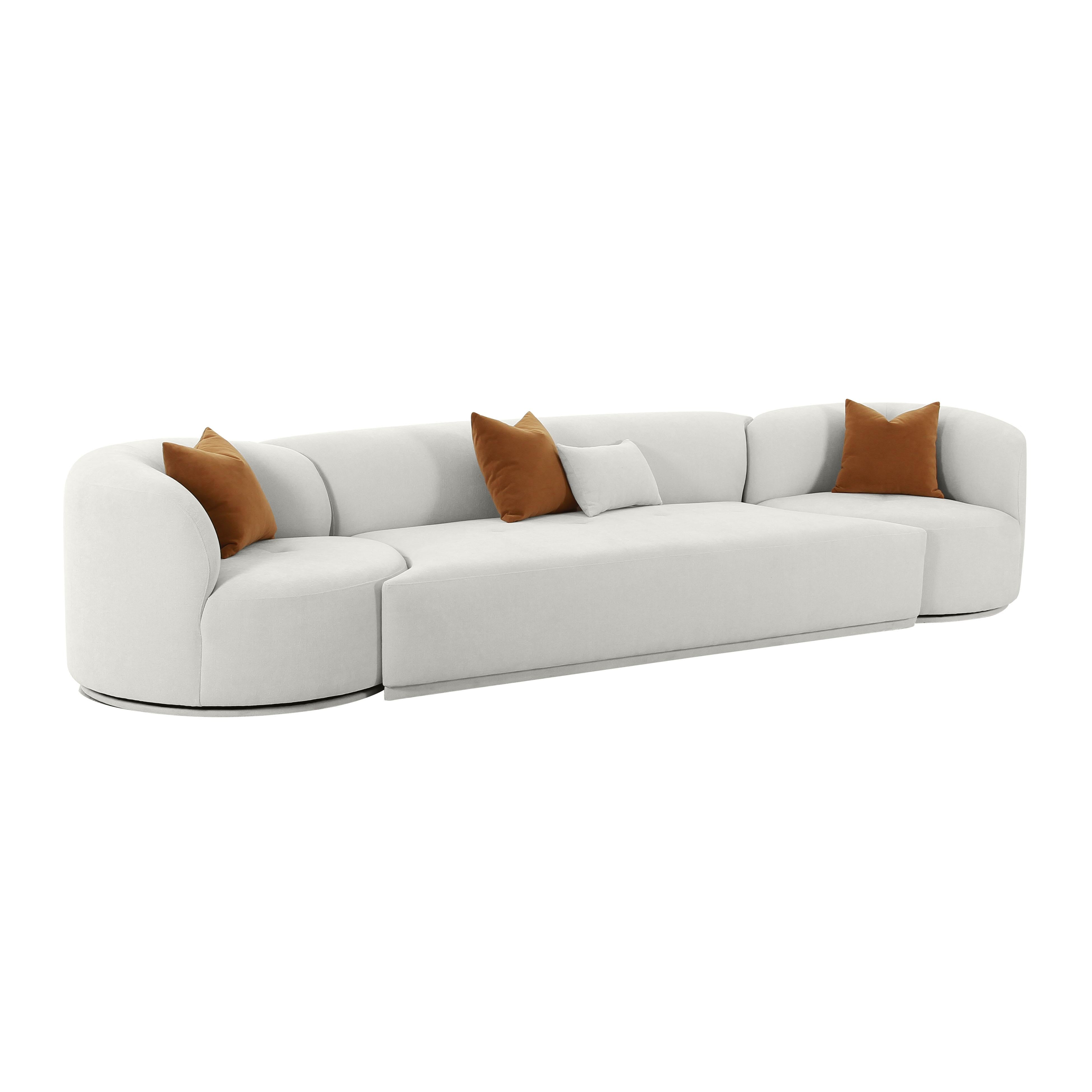 Fickle Grey Velvet 3-Piece Sofa – Modular Furniture TOV