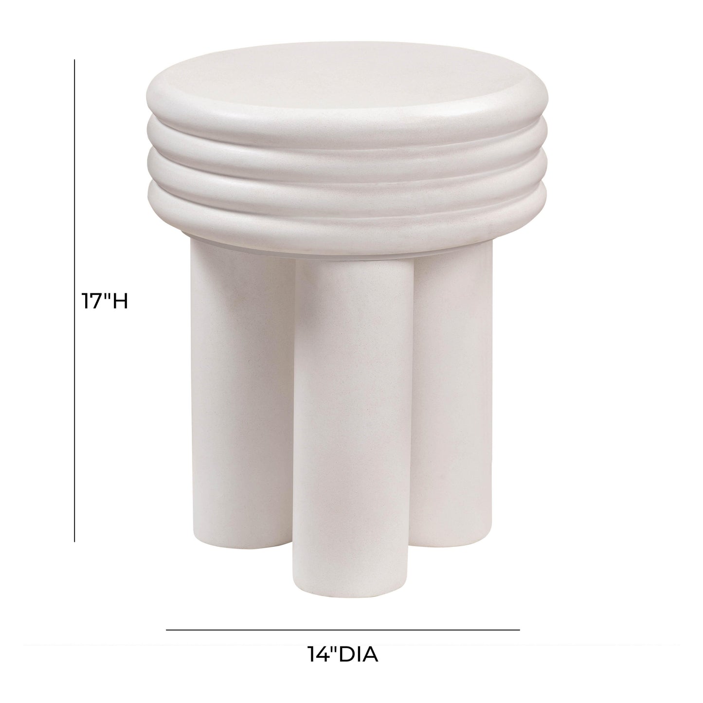 Delta Concrete Indoor/Outdoor Round Side Table - Ivory - Image 6
