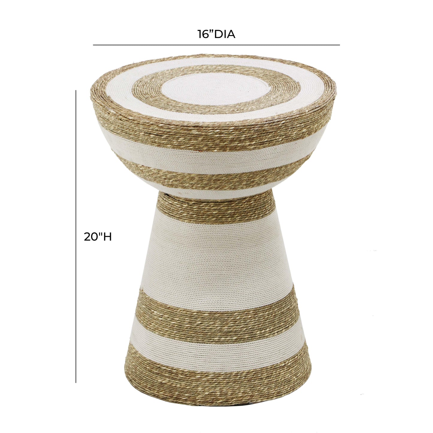 Wren Grass Side Table - Natural,White - Image 6