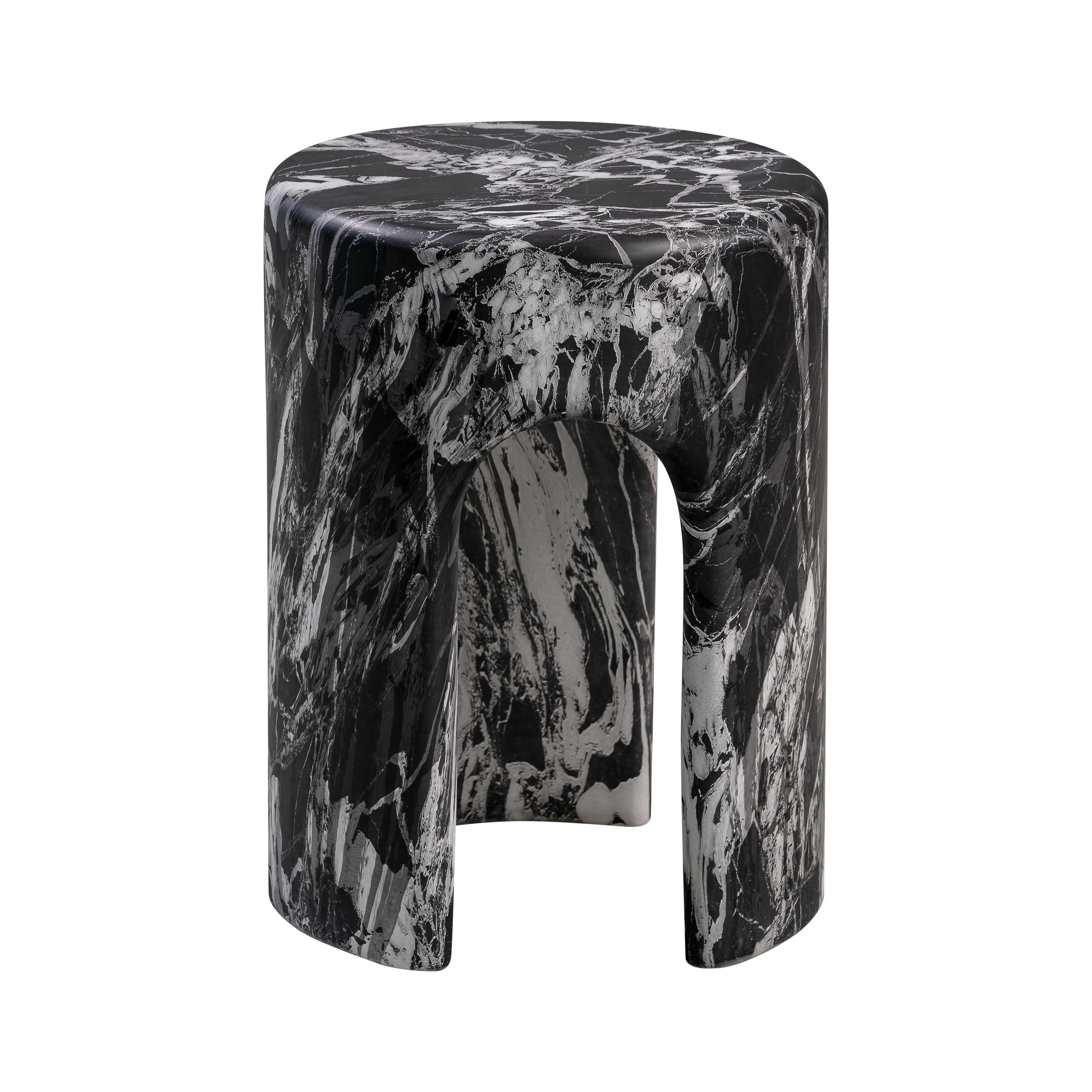 Marisol Black Faux Marble Side Table | TOV Furniture