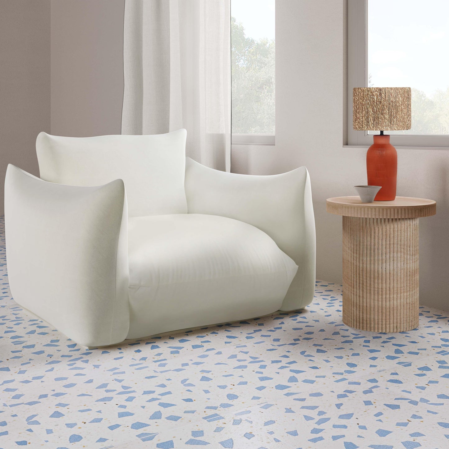 Darcy Concrete Indoor/Outdoor Side Table - Travertine - Image 7