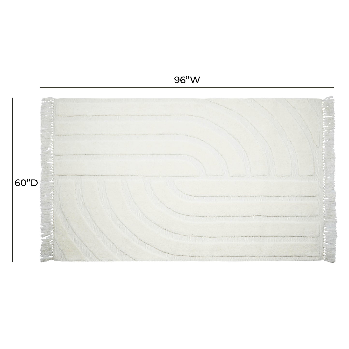 Loop White Area Rug - 5' x 8' - Image 6