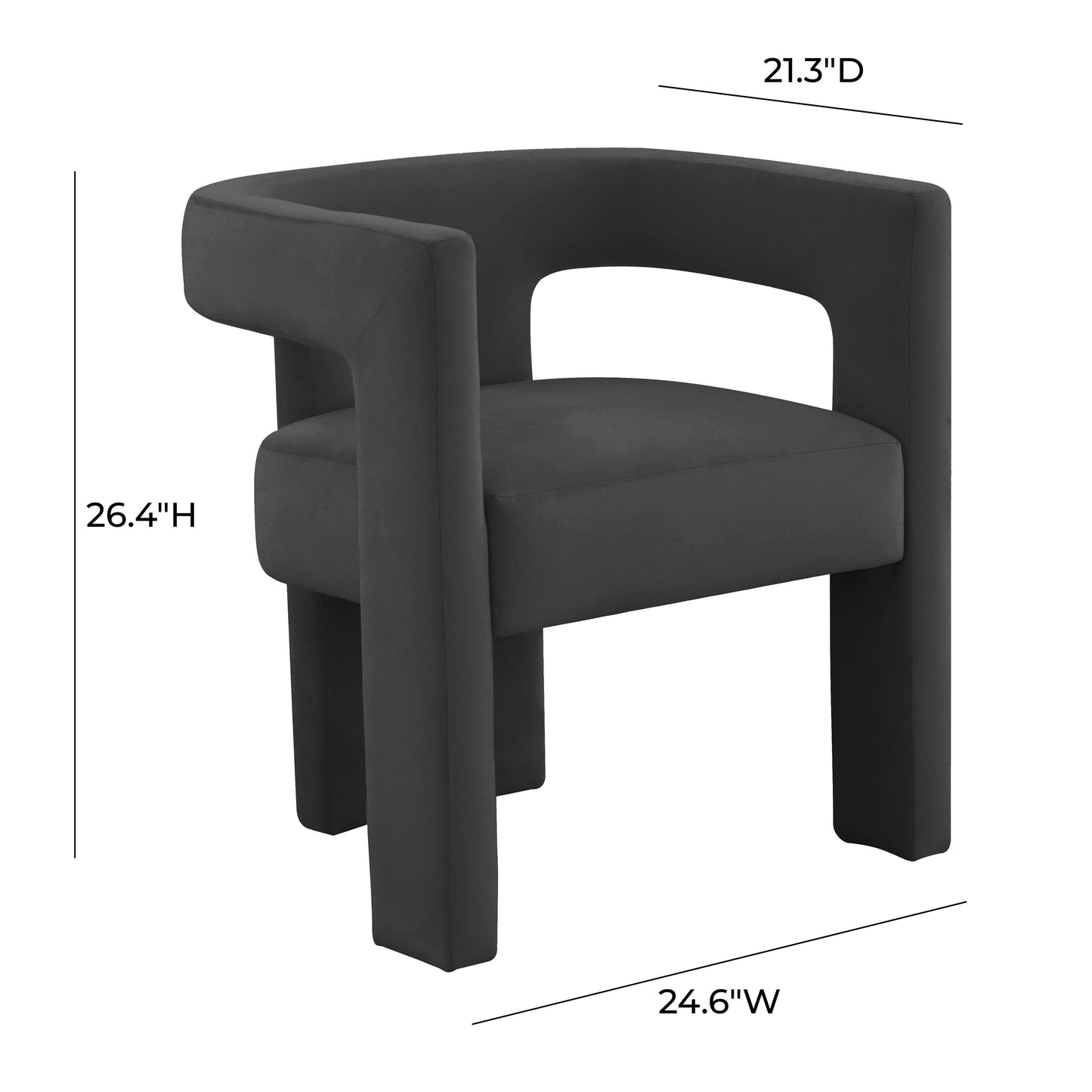 Sloane Performance Velvet Accent Chair - Black - Image 7