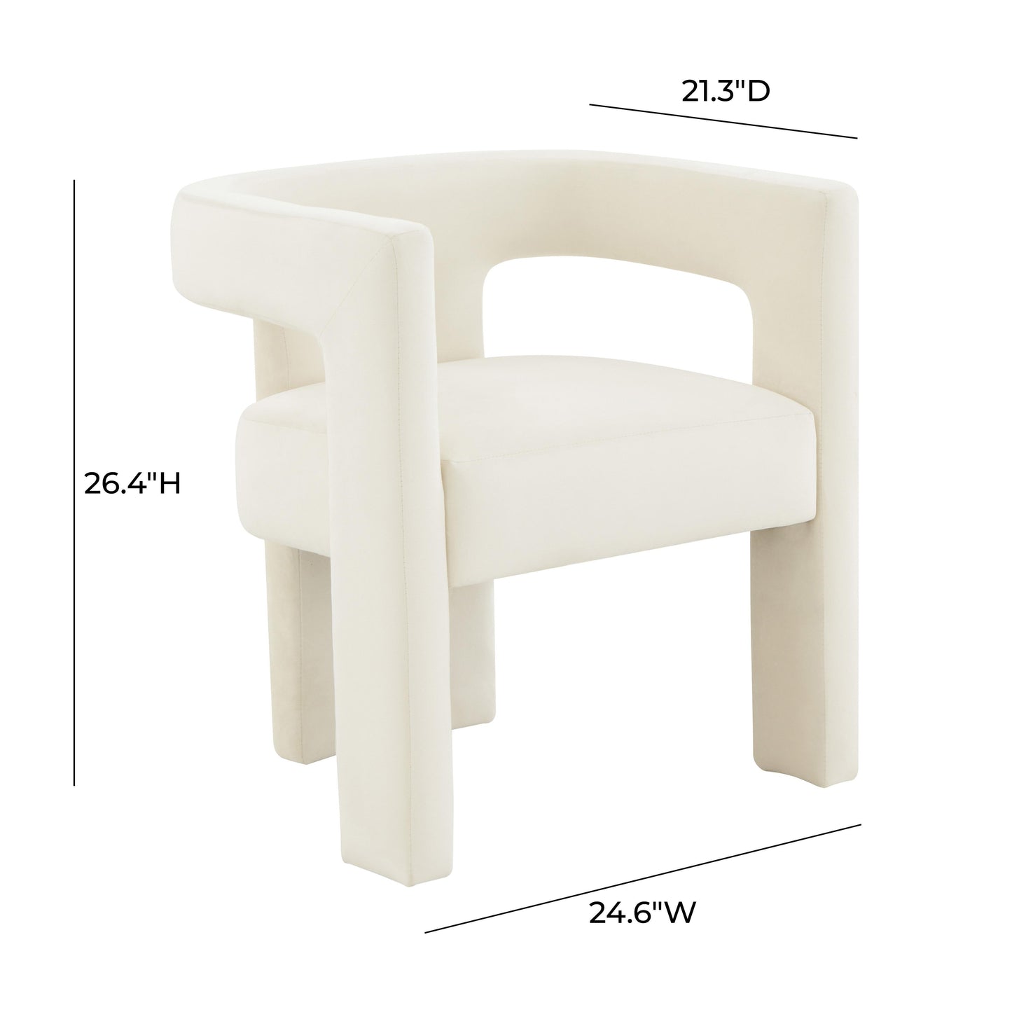 Sloane Performance Velvet Accent Chair - Cream - Image 7