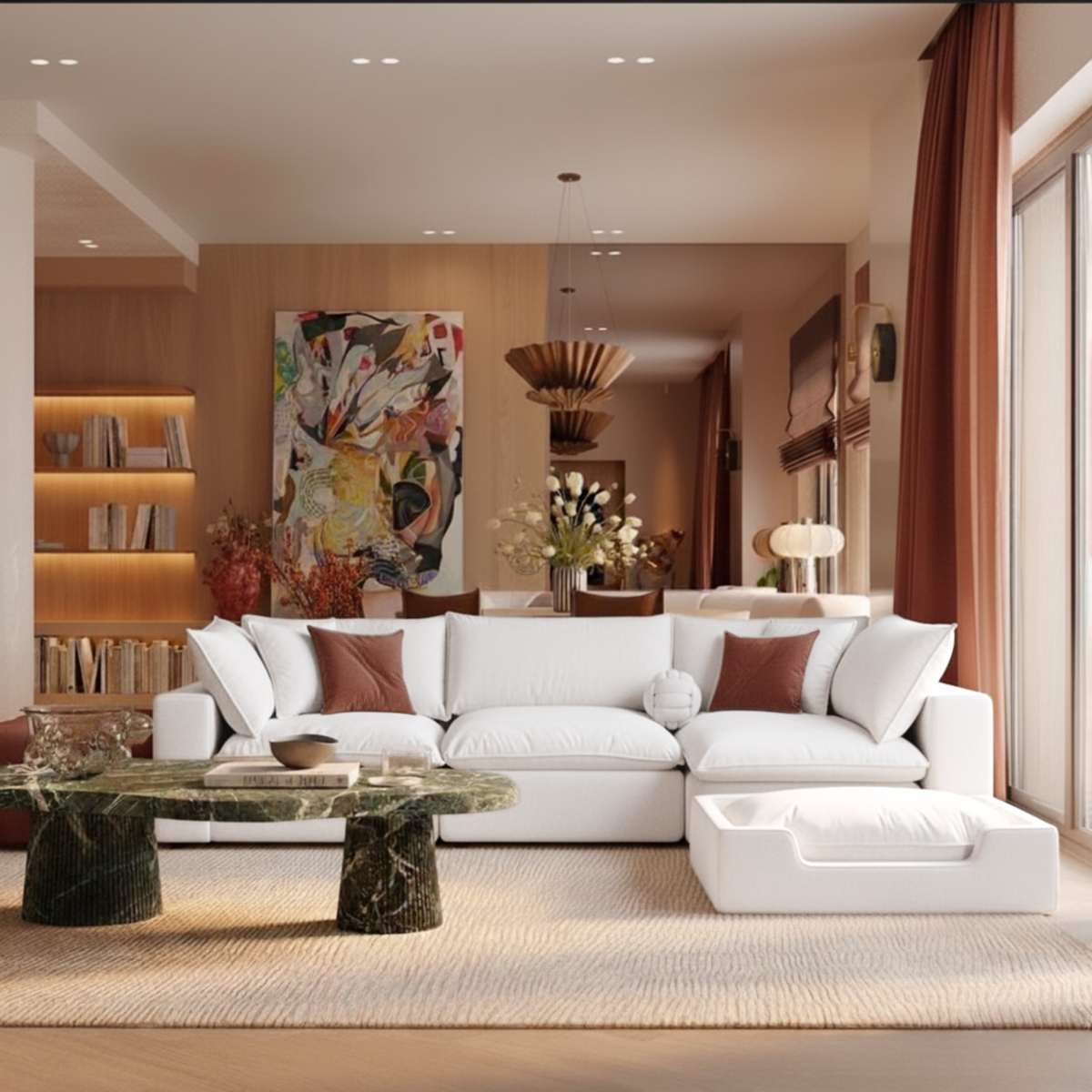 Cali Modular Armless Chair - Pearl - Image 2
