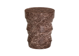 Ayon Faux Red Levanto Marble Indoor/Outdoor Concrete Side Table