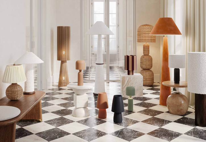 Stylish and functional lighting fixtures, including modern lamps and elegant chandeliers, illuminating spaces with warmth and character.