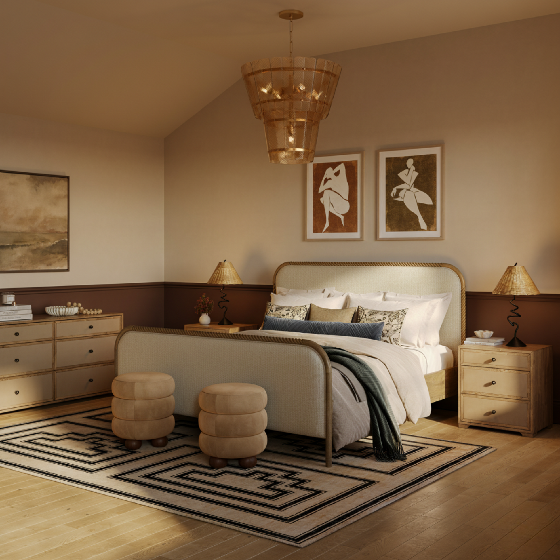 Hatia Basketweave Panel Bed - Natural / King - Image 2
