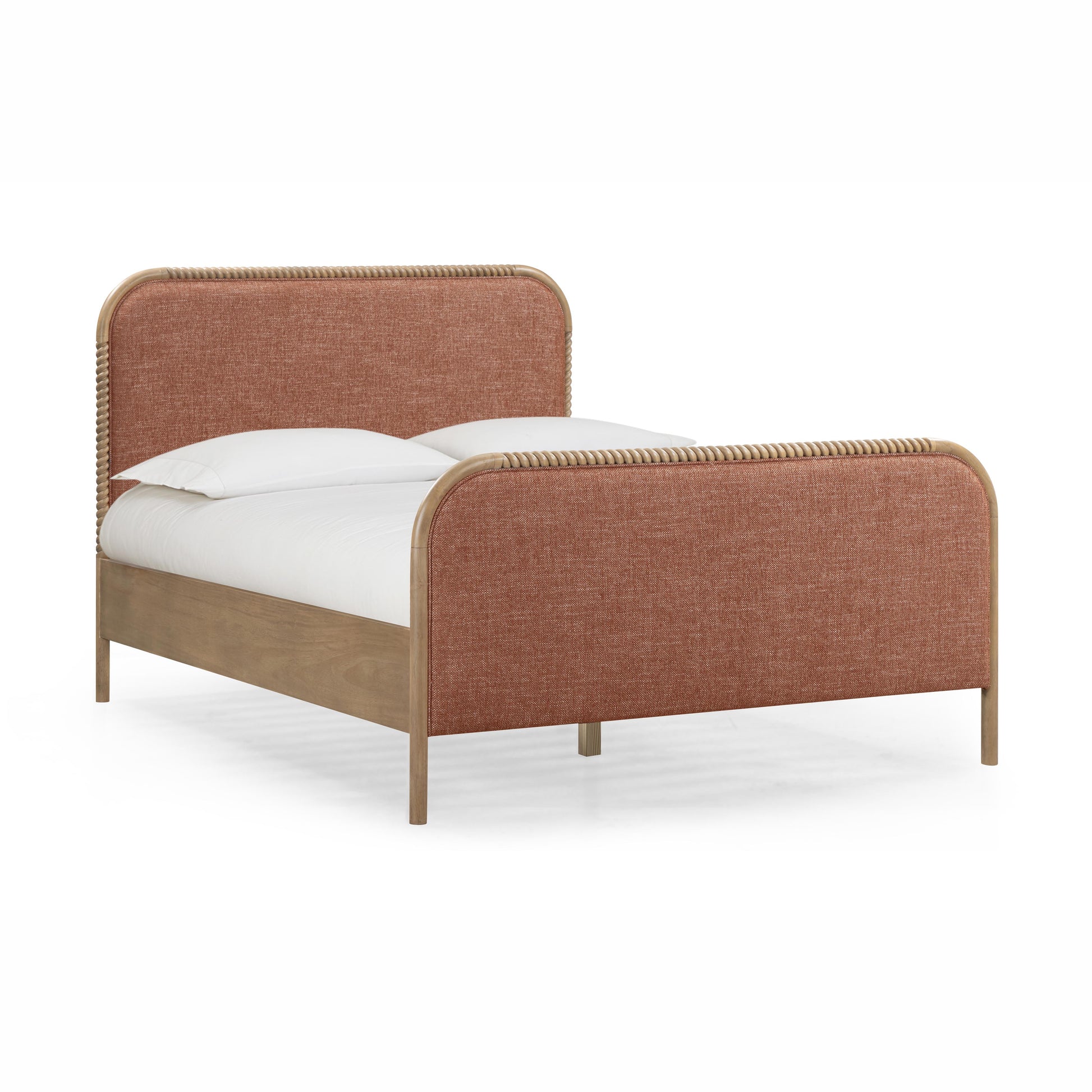 Hatia Basketweave Panel Bed - Sienna Red / Queen - Image 1