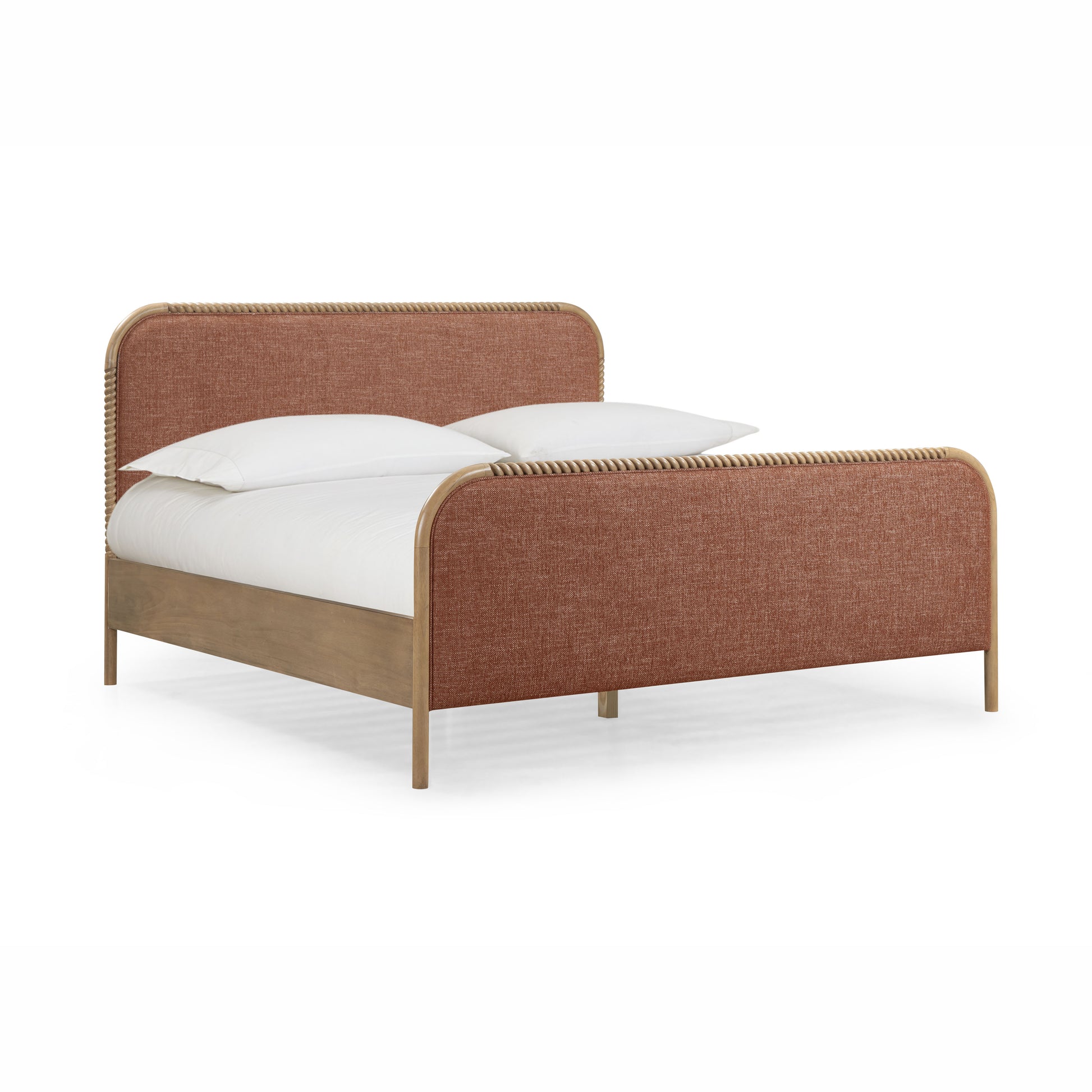 Hatia Basketweave Panel Bed - Sienna Red / King - Image 1