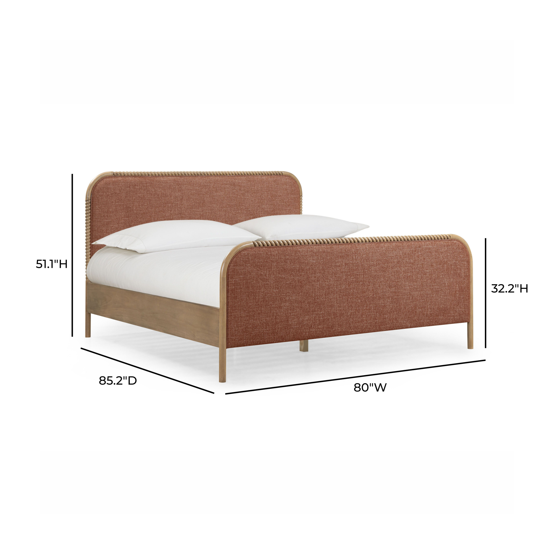 Hatia Basketweave Panel Bed - Sienna Red / King - Image 9