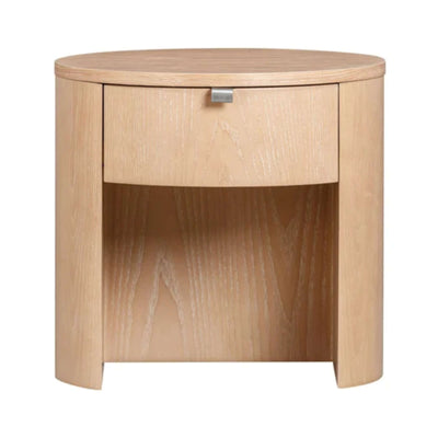 Marlow 19" Wood Round Nightstand With Drawer - Image 1