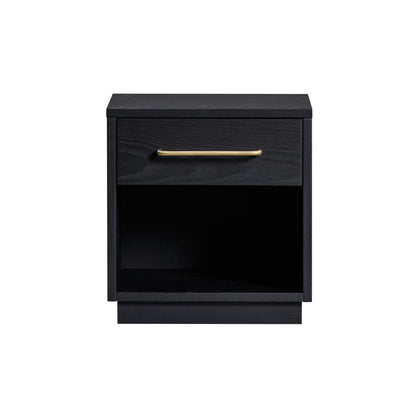 Marlow 17" Wood Nightstand With Drawer - Black - Image 1