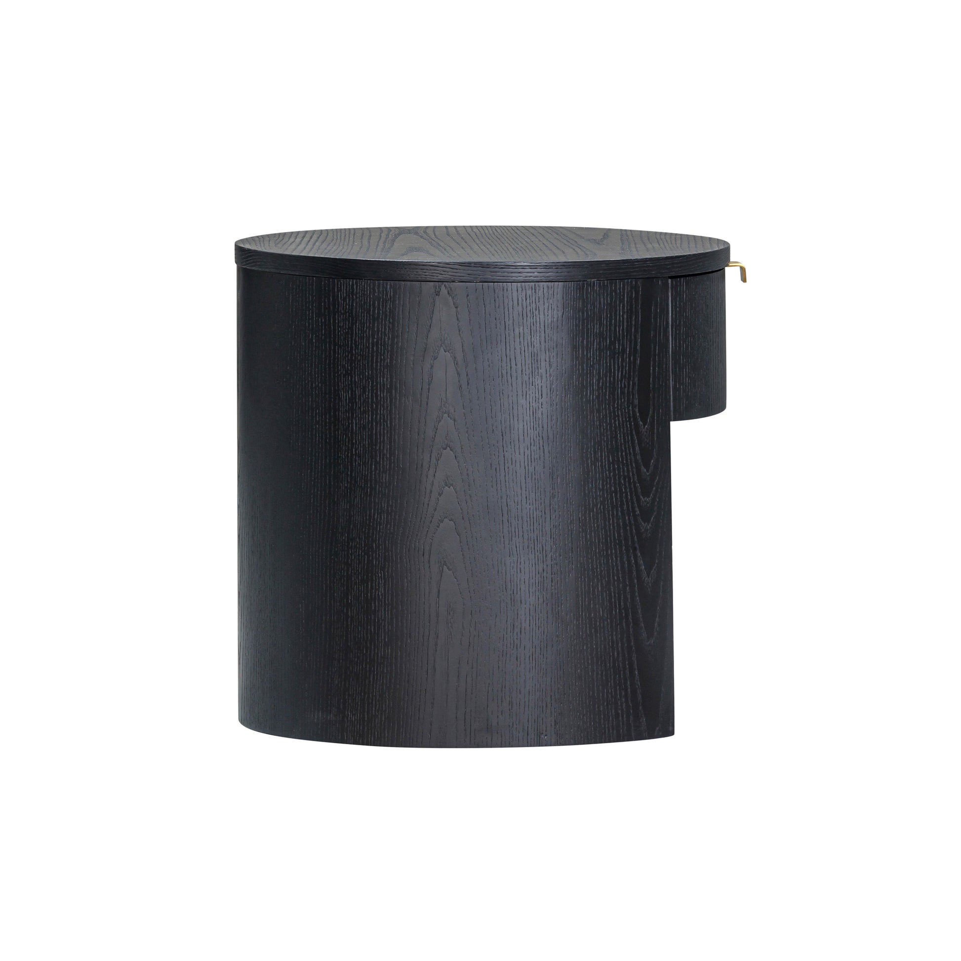 Marlow 19" Wood Round Nightstand With Drawer - Black - Image 5