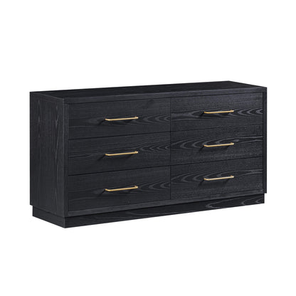 Marlow 6-Drawer Wood Dresser - Black - Image 1