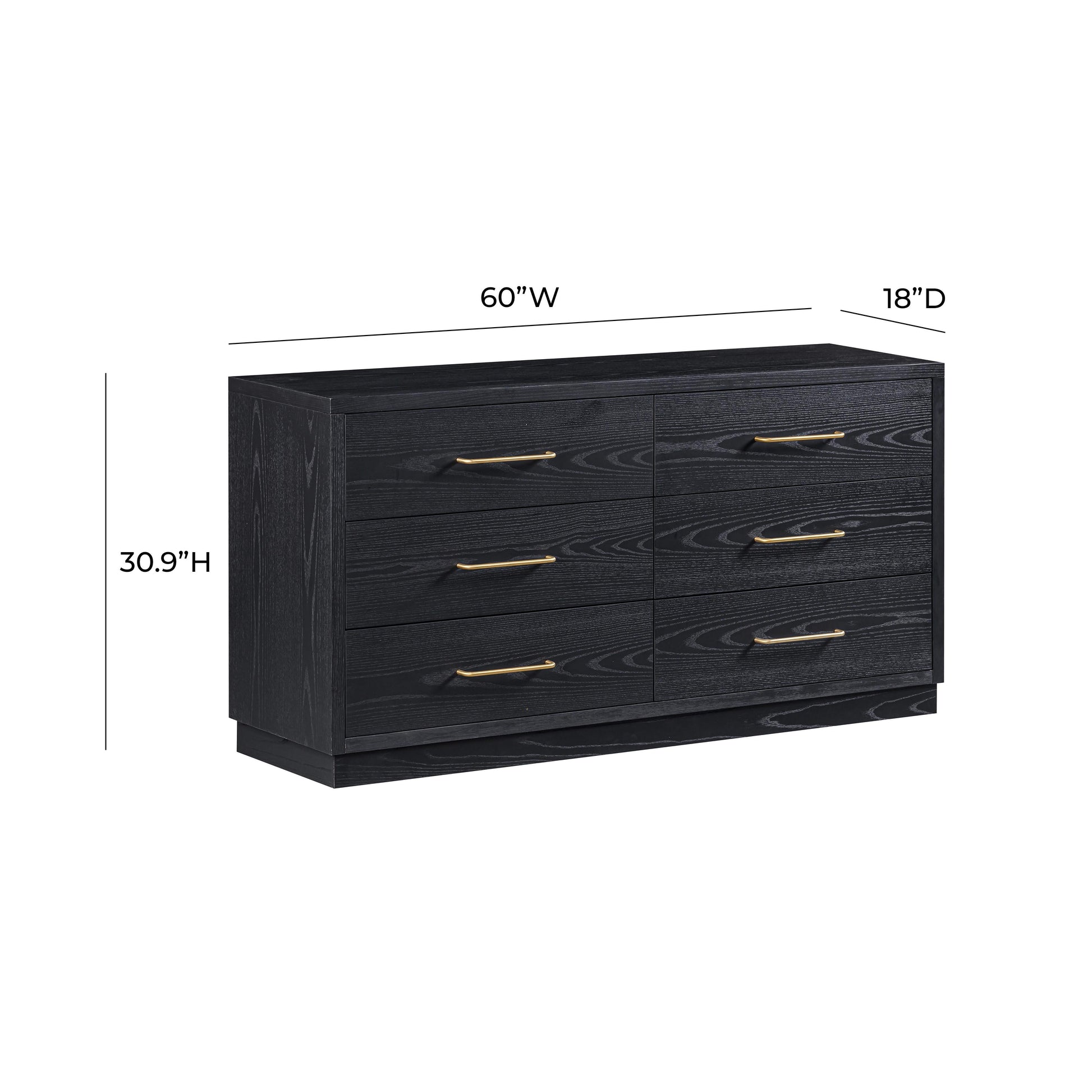 Marlow 6-Drawer Wood Dresser - Black - Image 7
