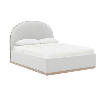 Marlow Performance Velvet Bed - Cream / Queen - Image 1