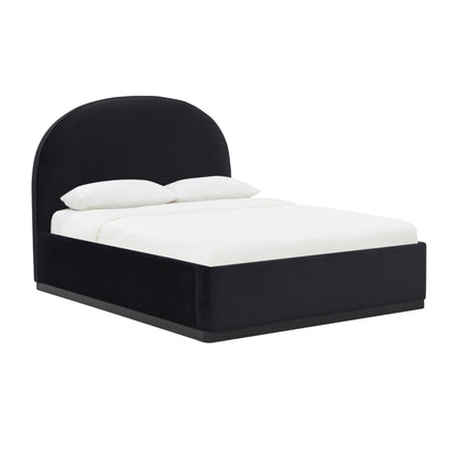 Marlow Performance Velvet Bed - Black / Queen - Image 1
