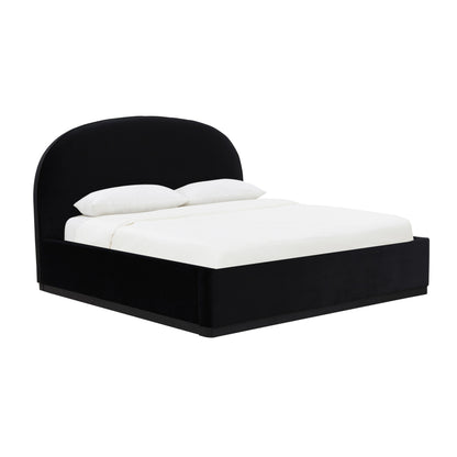Marlow Performance Velvet Bed - Black / King - Image 1