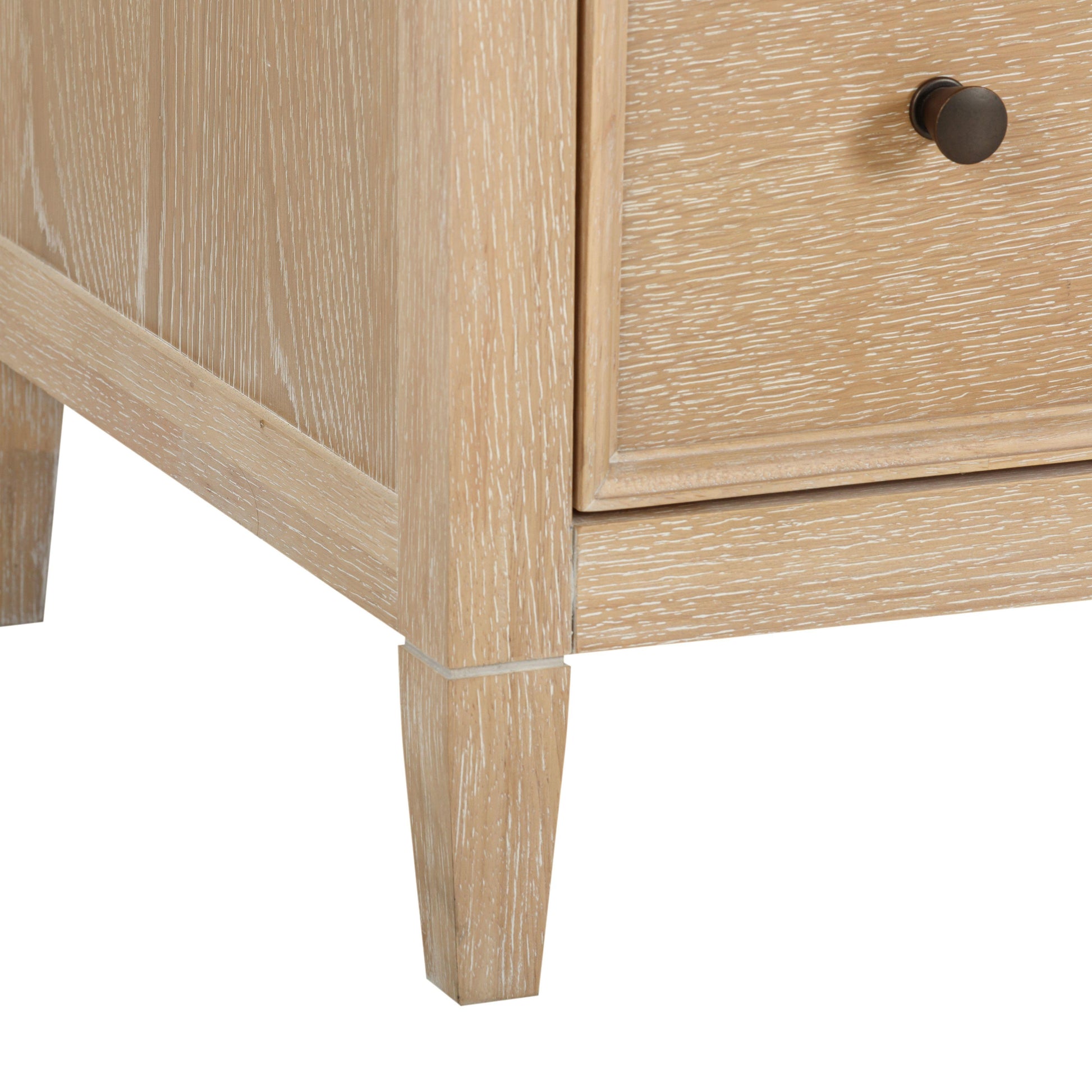 Bristol Park 62" Whitewashed Oak Wood 6-Drawer Dresser Bristol Park 62" Whitewashed Oak Wood 6-Drawer Dresser