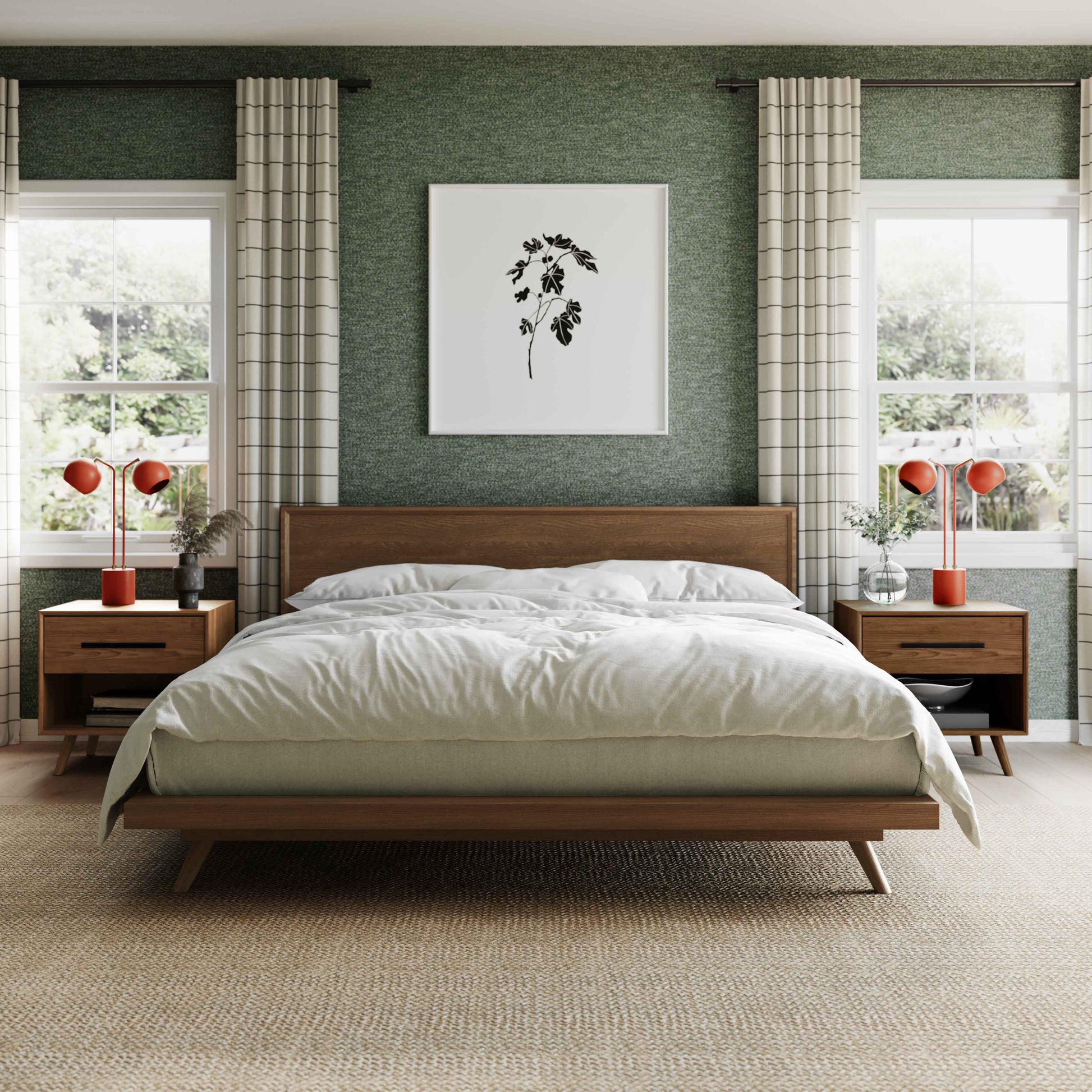 Emery Walnut Wood Platform Bed - King - Image 2