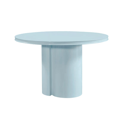 Elora 47" Lacquer Round Dining Table - Blue - Image 1