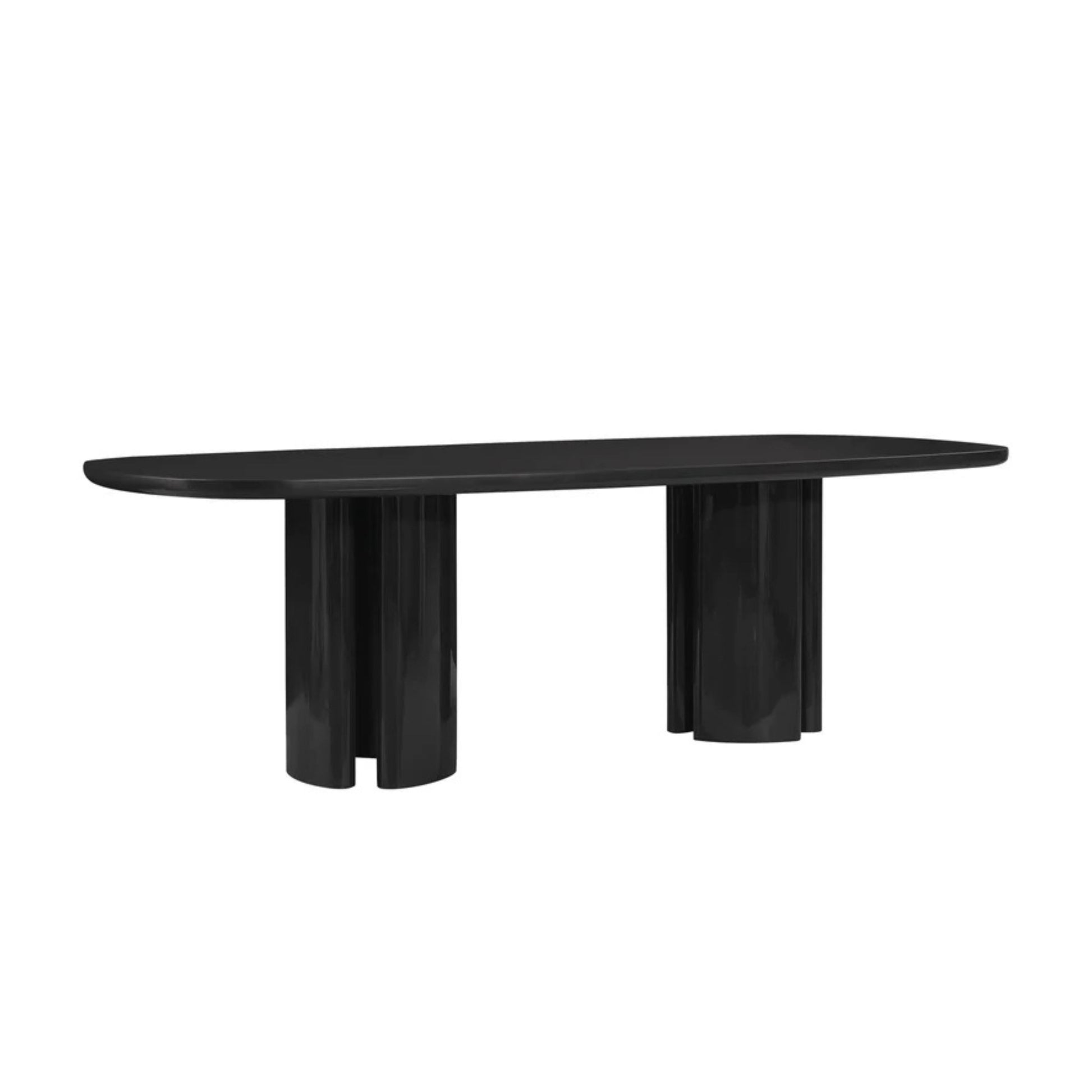 Zola 94.5" Lacquer Oval Dining Table - Black - Image 1
