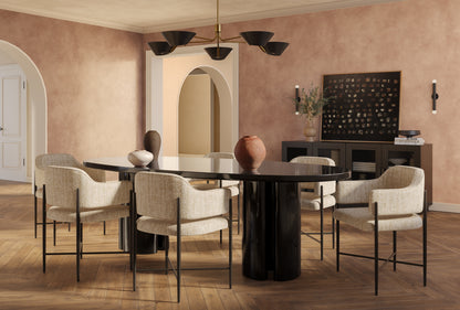 Zola 94.5" Lacquer Oval Dining Table - Black - Image 1