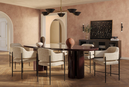 Zola 94.5" Lacquer Oval Dining Table - Burgundy - Image 1