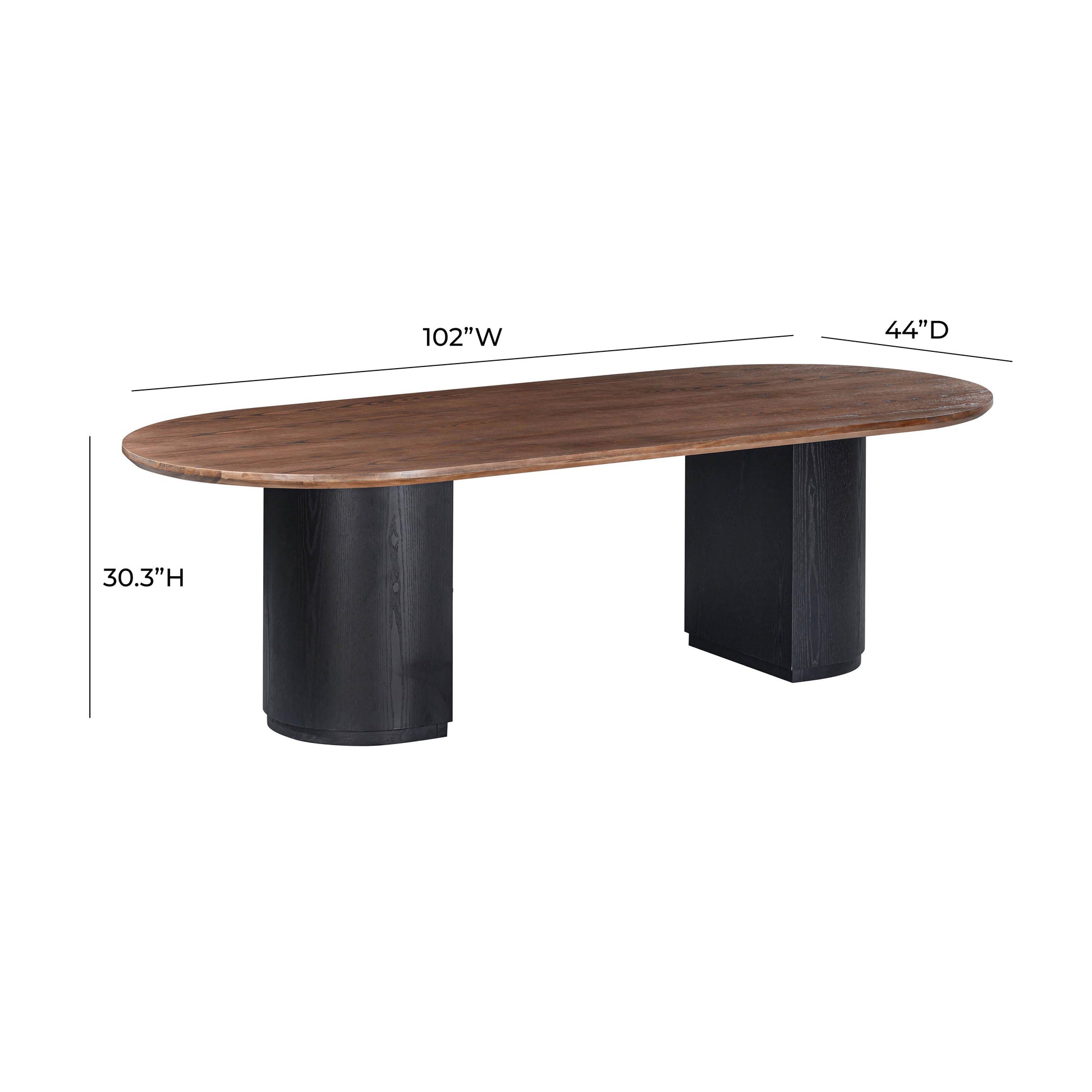 Marlow 102" Wood Oval Dining Table - Black - Image 8