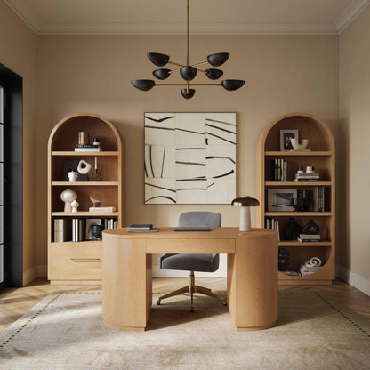 Marlow 64" Wood Executive Desk With Storage - Natural - Image 1