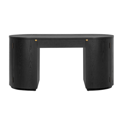 Marlow 64" Wood Executive Desk With Storage - Black - Image 1