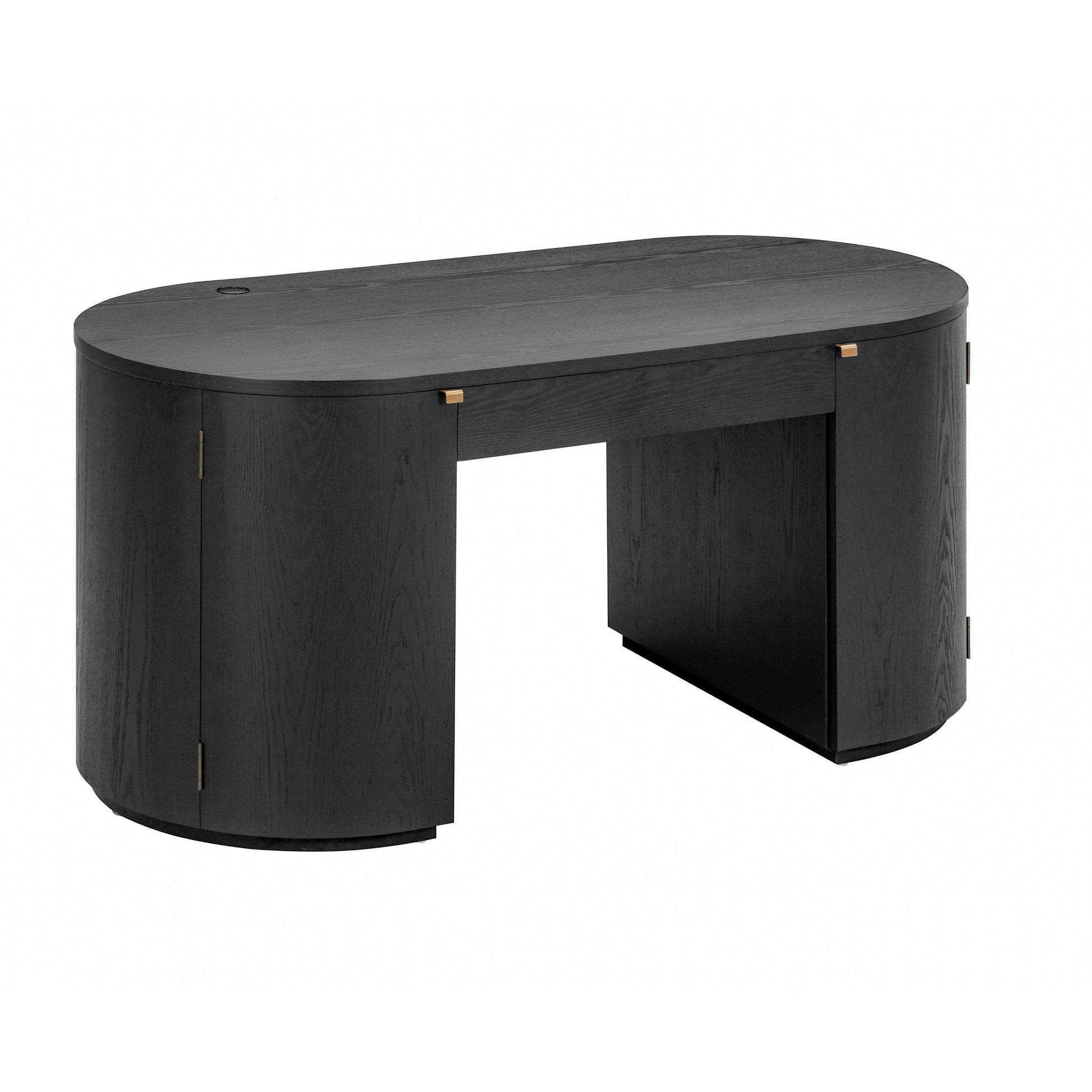 Marlow 64" Wood Executive Desk With Storage - Black - Image 3