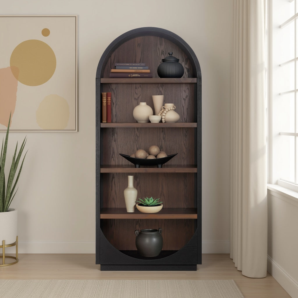 Marlow Wood Bookcase - Black - Image 2