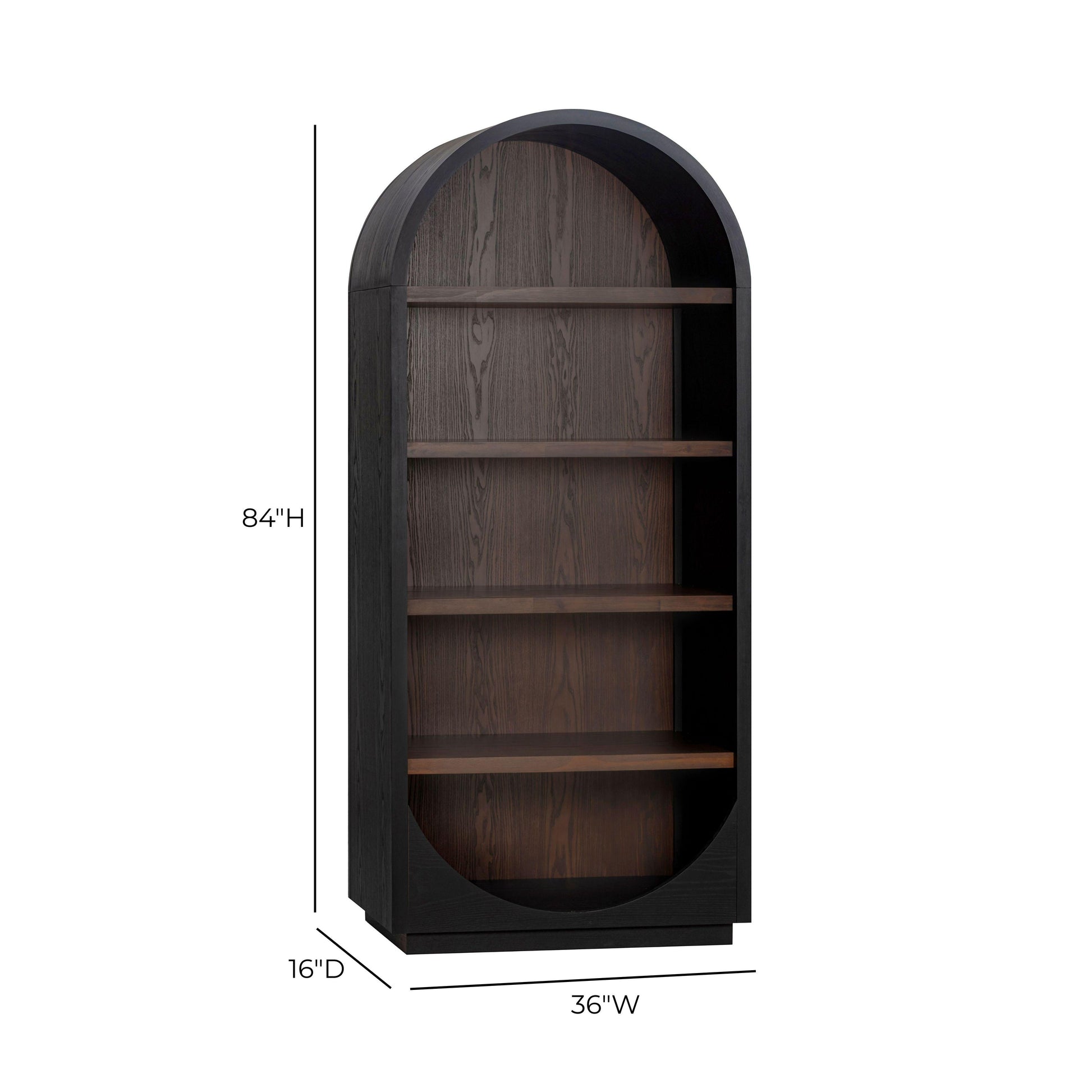 Marlow Wood Bookcase - Black - Image 5