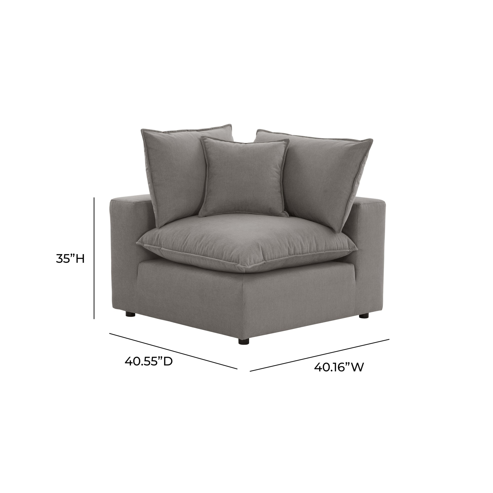 Cali Performance Fabric Modular Corner Chair - Slate - Image 8