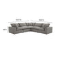 Cali 5-Piece Performance Fabric Modular L-Sectional - Slate - Image 5