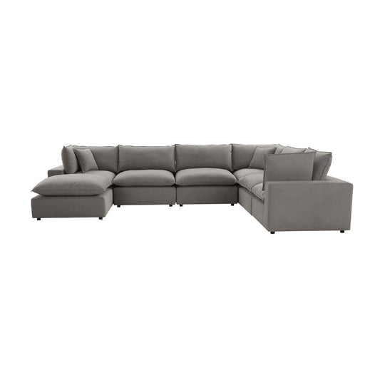Cali 7-Piece Performance Fabric Modular Large Chaise Sectional - Image 1
