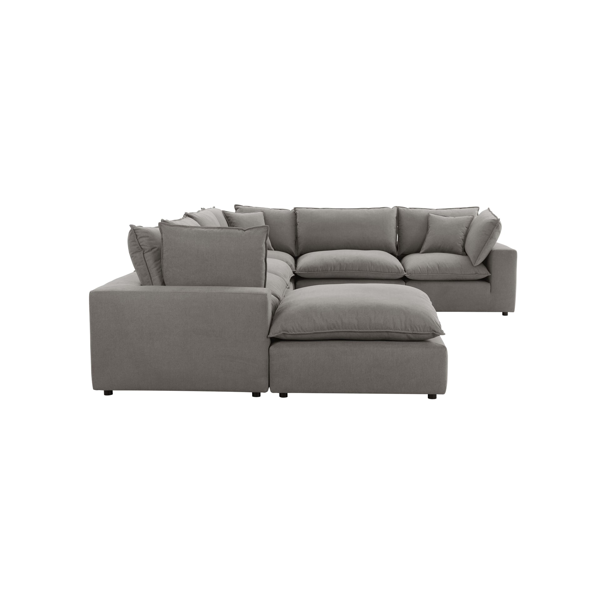 Cali 7-Piece Performance Fabric Modular Large Chaise Sectional - Slate - Image 4