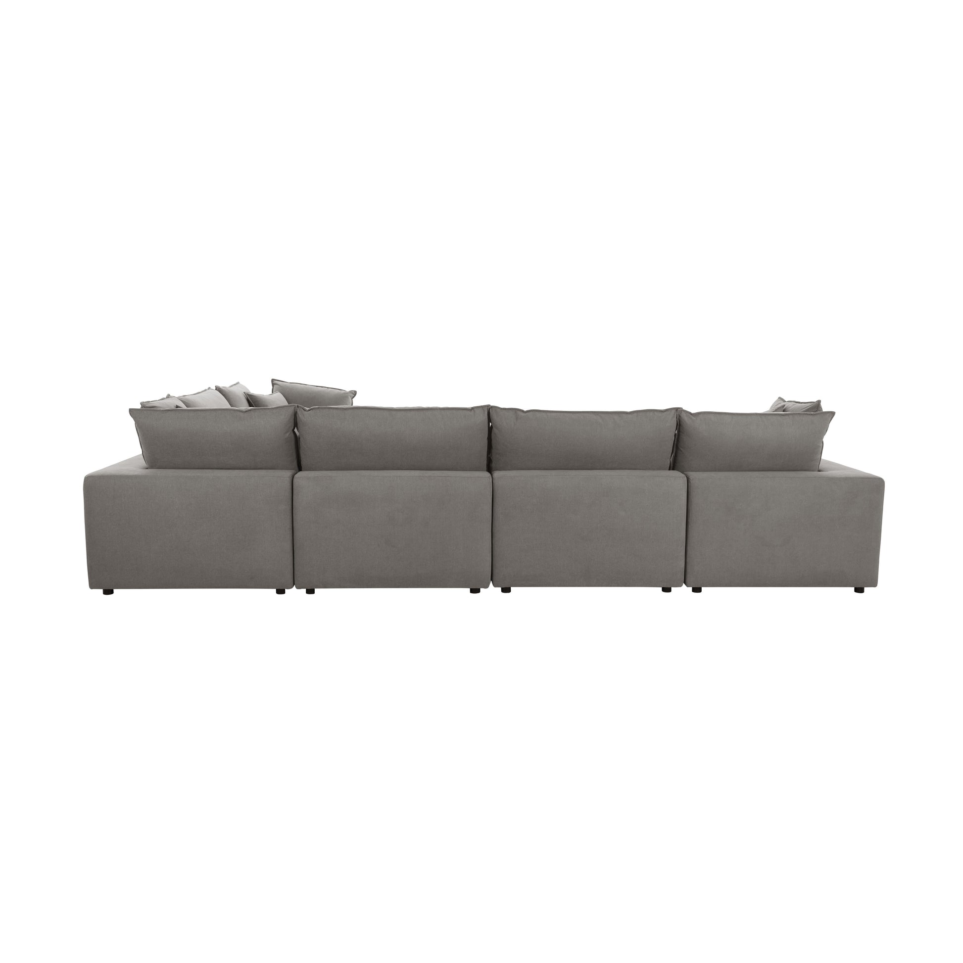 Cali 7-Piece Performance Fabric Modular Large Chaise Sectional - Slate - Image 5