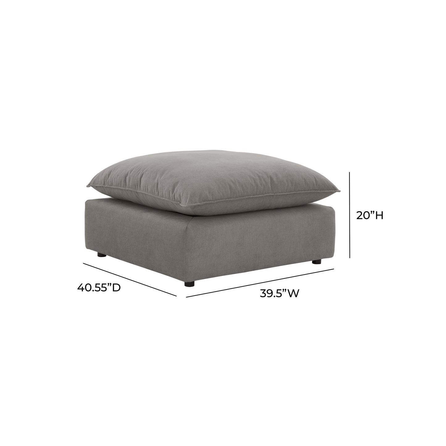 Cali Performance Fabric Ottoman - Slate - Image 4