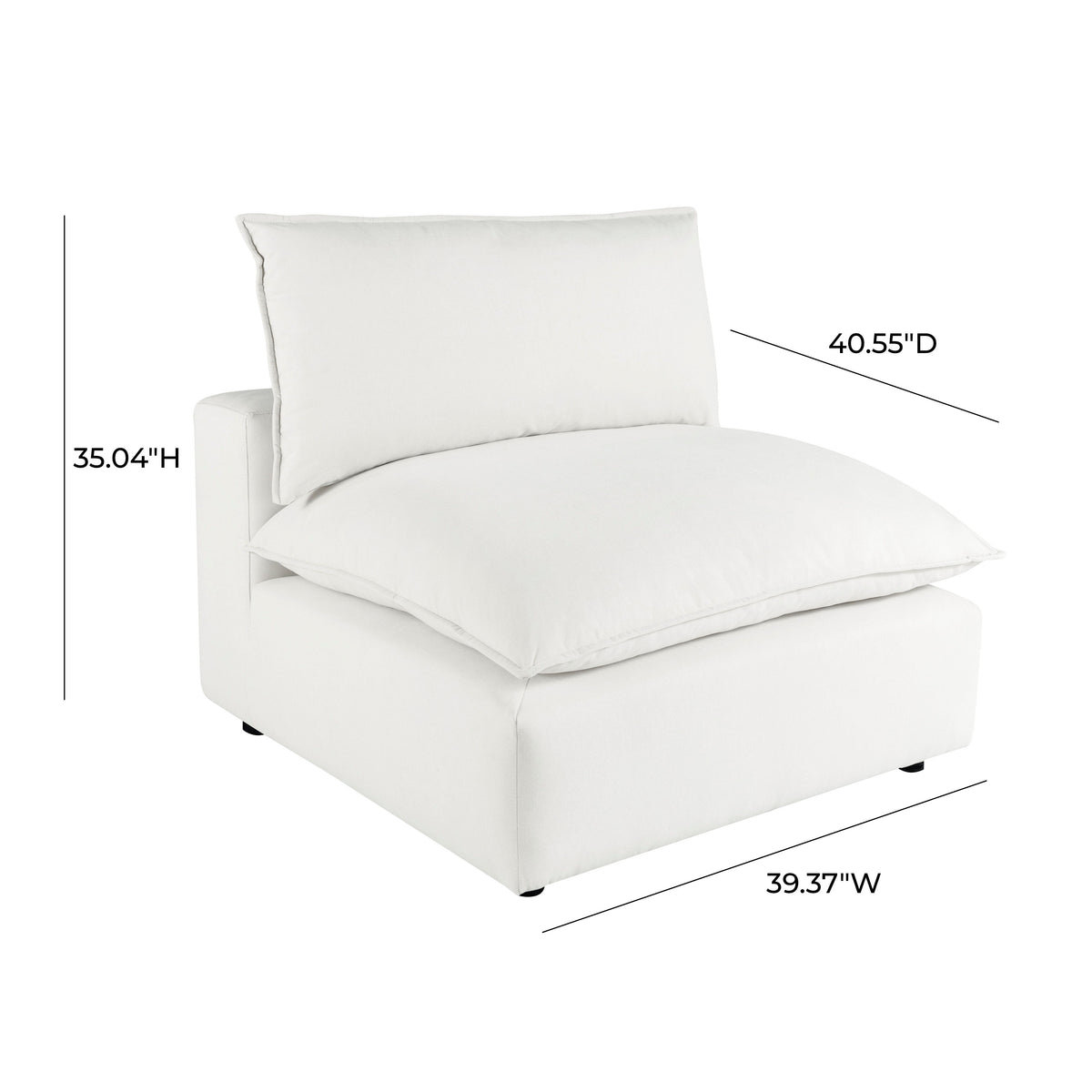 Cali Modular Armless Chair - Pearl - Image 7